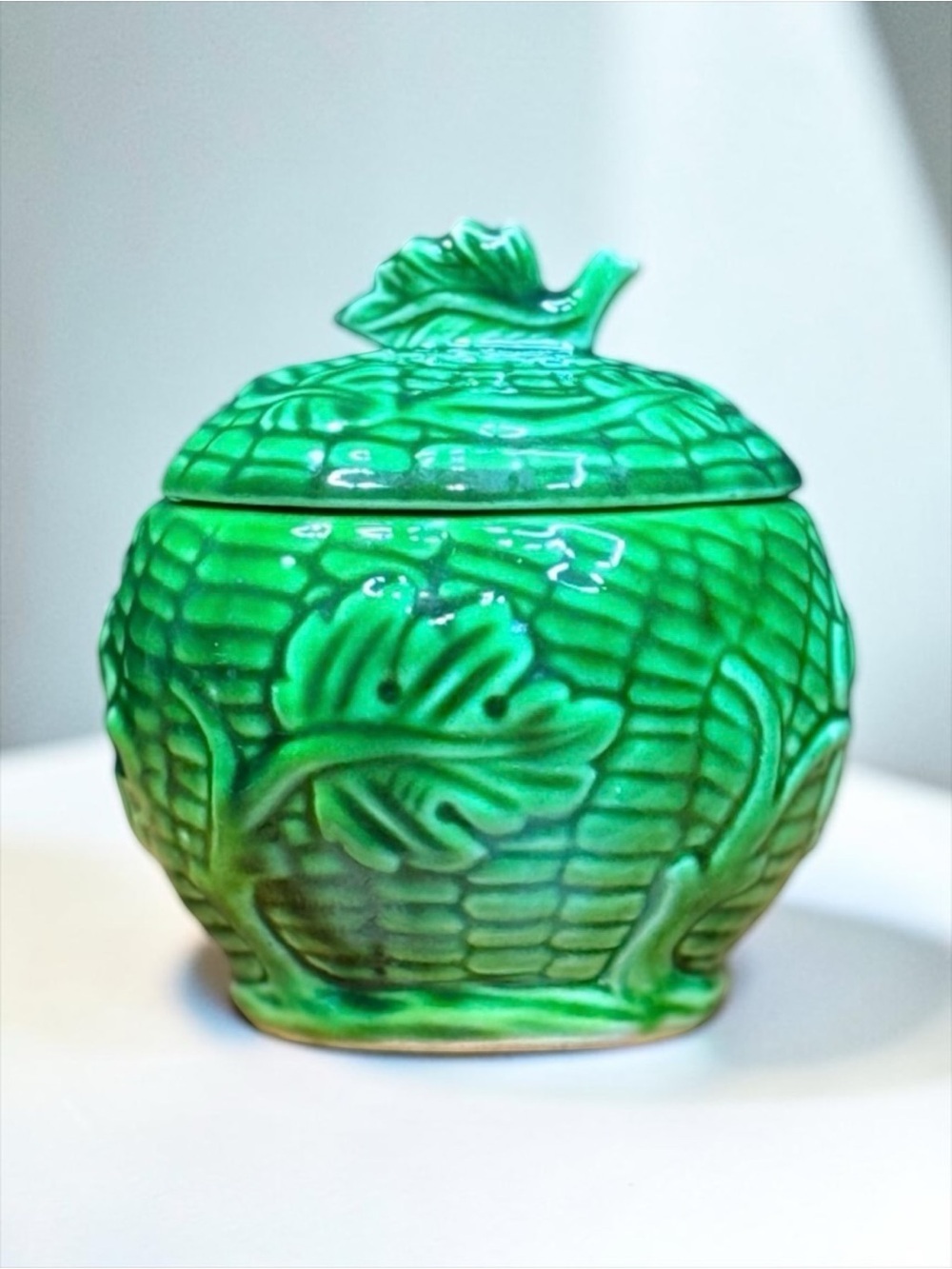 Green Jar with Lid
